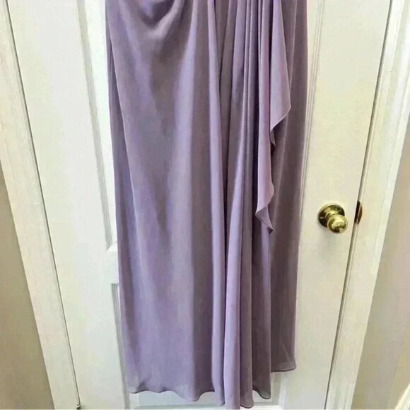 Bill  Levkoff Strapless Chiffon Formal Evening Gown Victorian Lilac Purple 16 - Picture 8 of 15